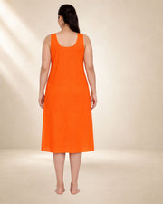 KURTIVERSE Women’s Poly Cotton Full-Length Inner Slip Orange Color | 41 Inch | Sizes 4XL–7XL