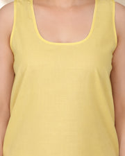Kurtiverse Yellow Plus Size Poly Cotton Inner Slip for Women 28 Inch