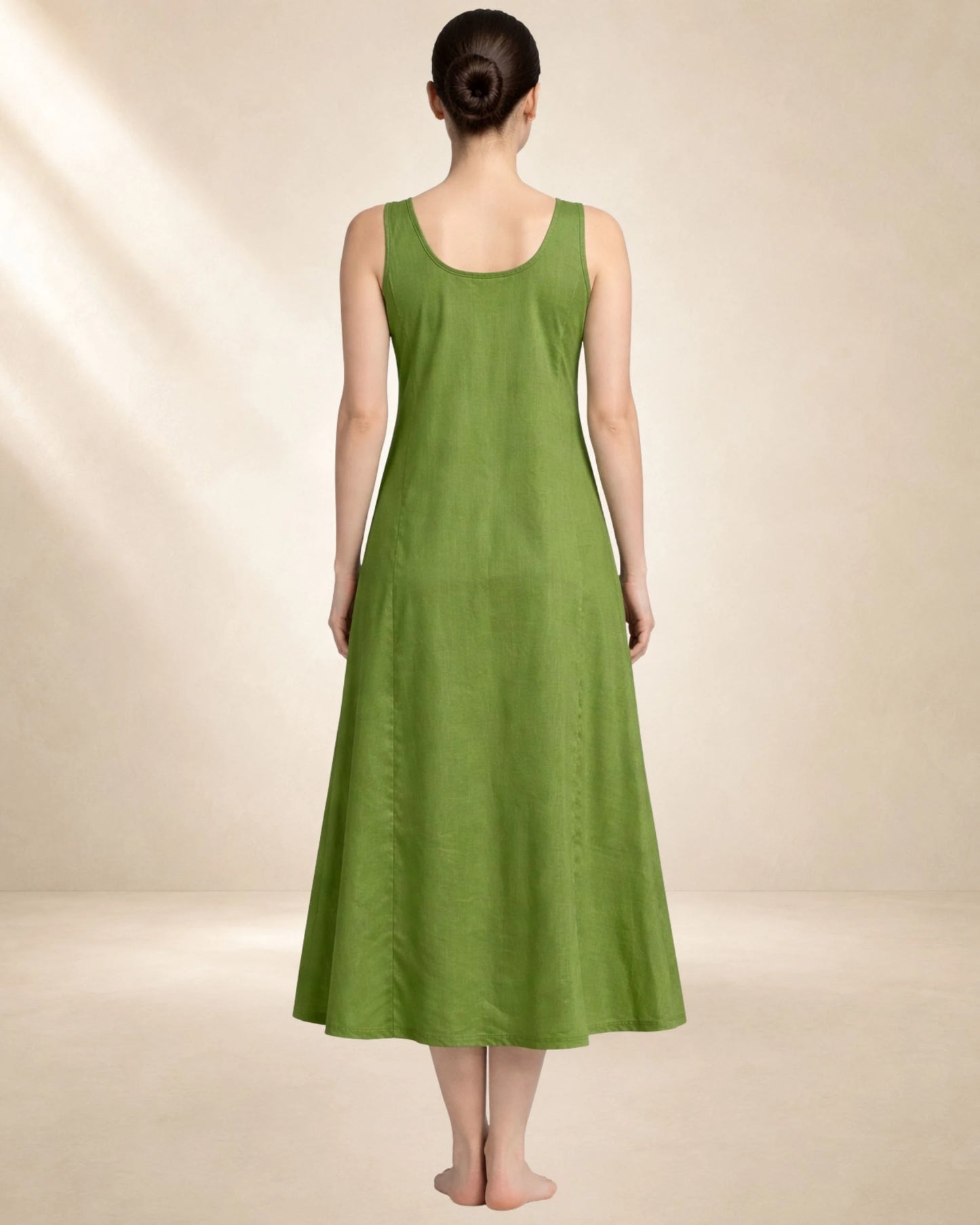 KURTIVERSE Women Green Poly Cotton Anarkali A-Line Inner Slip, 43 Inch Long