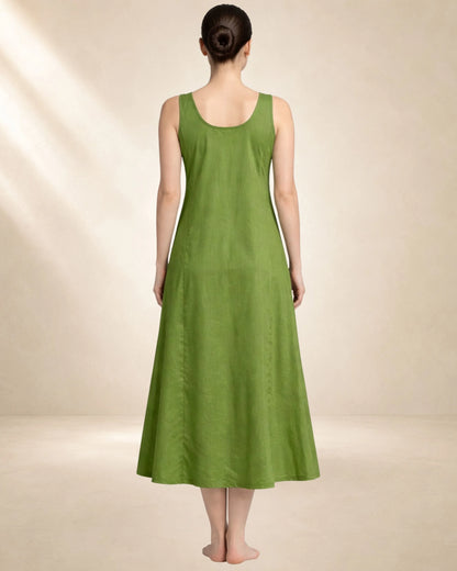 KURTIVERSE Women Green Poly Cotton Anarkali A-Line Inner Slip, 43 Inch Long