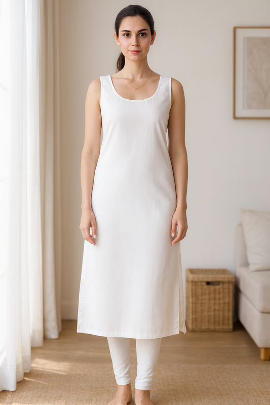 KURTIVERSE Women’s Poly Cotton Inner Slip | 41 Inch Full-Length | Sizes S–3XL