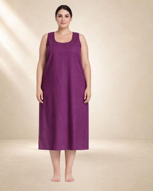 KURTIVERSE Wine Plus Size Long Inner Slip for Women | 41 Inch Full Length Inner Slip for Kurti Layering | 4XL-7XL