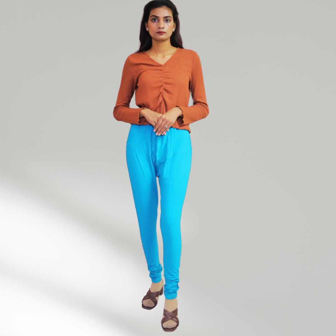 KURTIVERSE Cotton Leggings for Women Free Size Waist -30 to 40 Inch