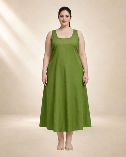 KURTIVERSE Plus Size Women Anarkali Green Inner Slip | Poly Cotton | 43 Inch Long