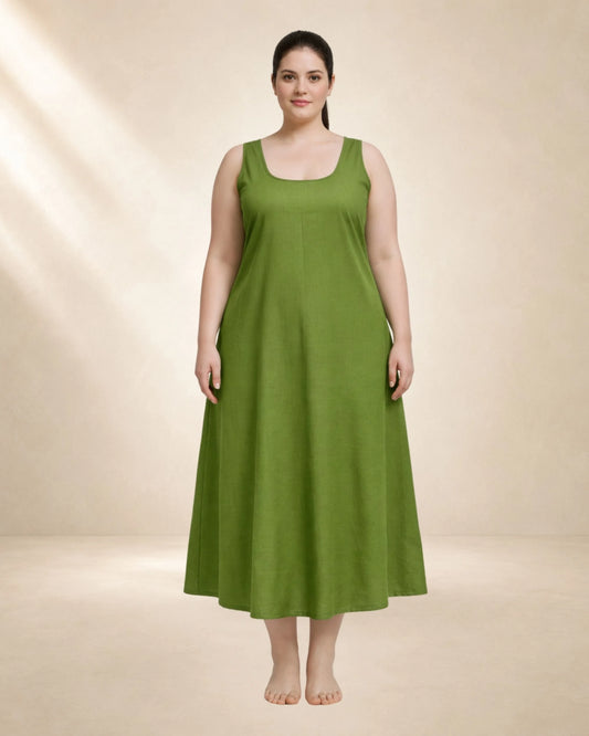 KURTIVERSE Plus Size Women Anarkali Green Inner Slip | Poly Cotton | 43 Inch Long