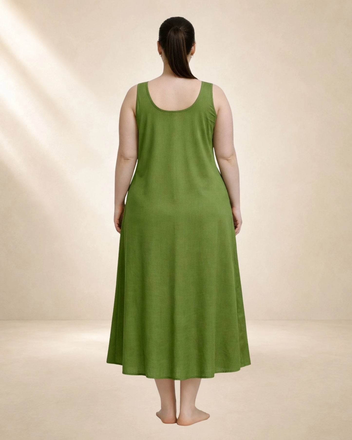 KURTIVERSE Plus Size Women Anarkali Green Inner Slip | Poly Cotton | 43 Inch Long