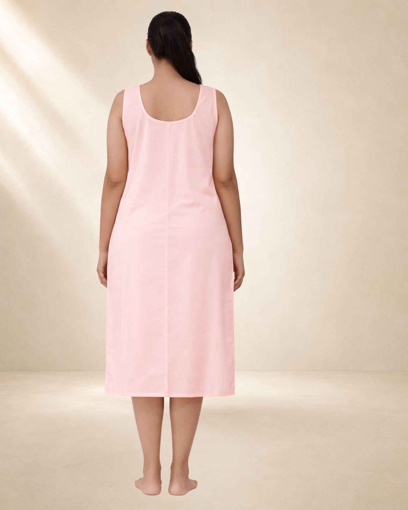 KURTIVERSE Women’s Poly Cotton Full-Length Inner Slip  Pink Color | 41 Inch | Sizes 4XL–7XL