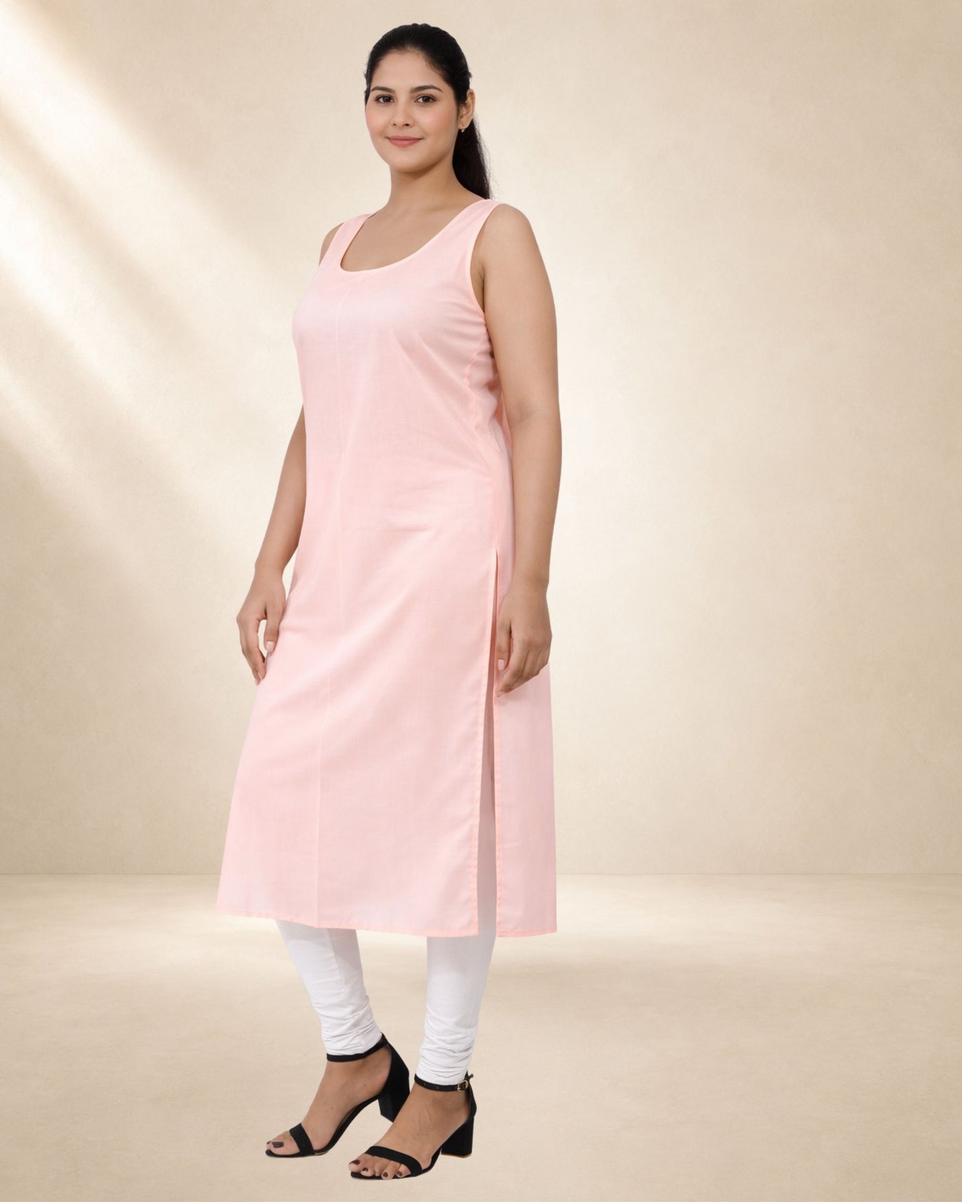 KURTIVERSE Women’s Poly Cotton Full-Length Inner Slip  Pink Color | 41 Inch | Sizes 4XL–7XL