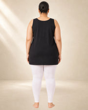 Kurtiverse Black Plus Size Poly Cotton Inner Slip for Women 28 Inch
