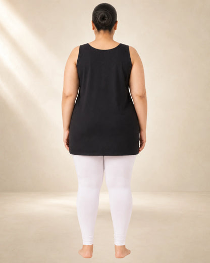 Kurtiverse Black Plus Size Poly Cotton Inner Slip for Women 28 Inch