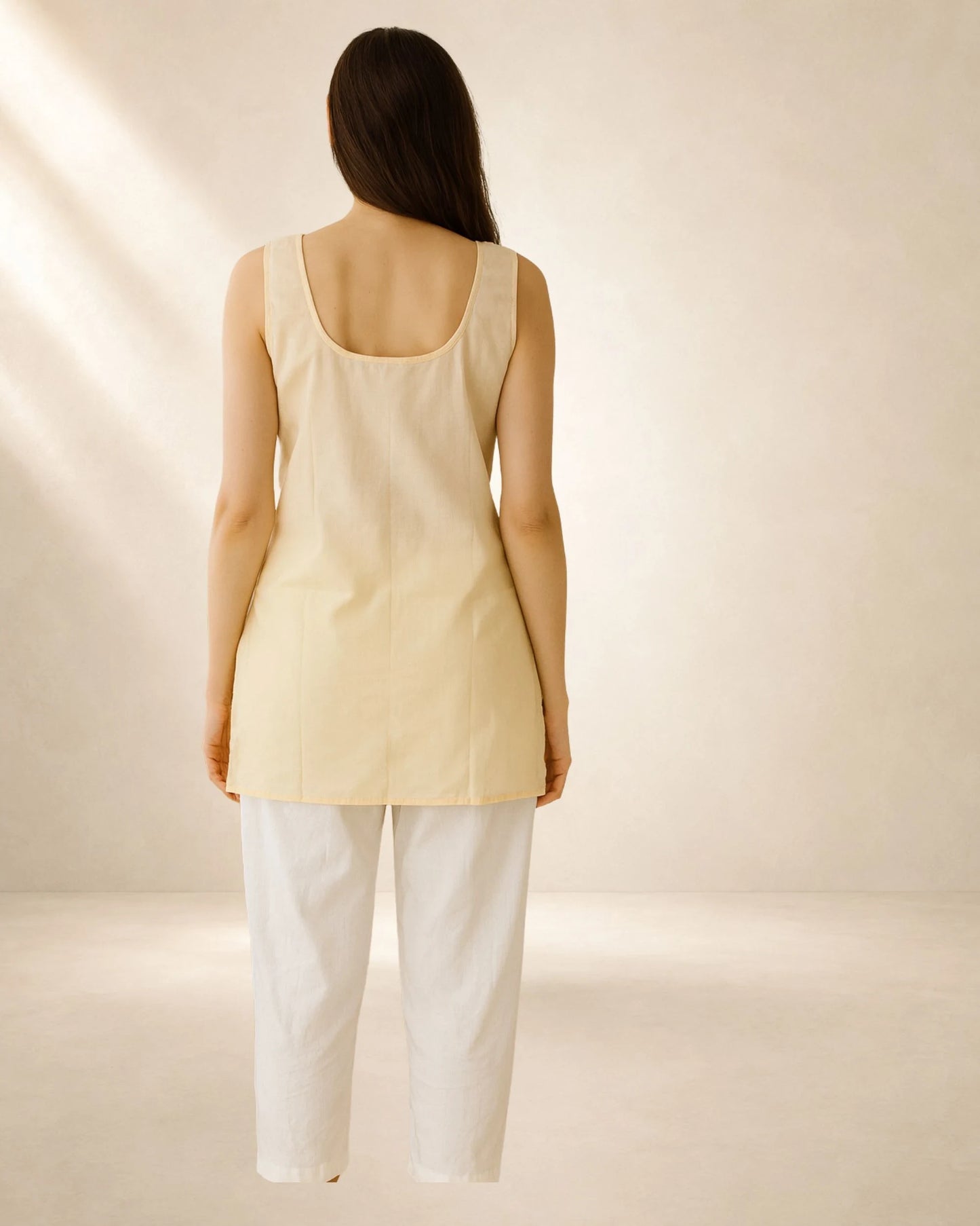 Women’s 28-Inch Short Inner Slip Combo – White & Beige (Pack of 2)