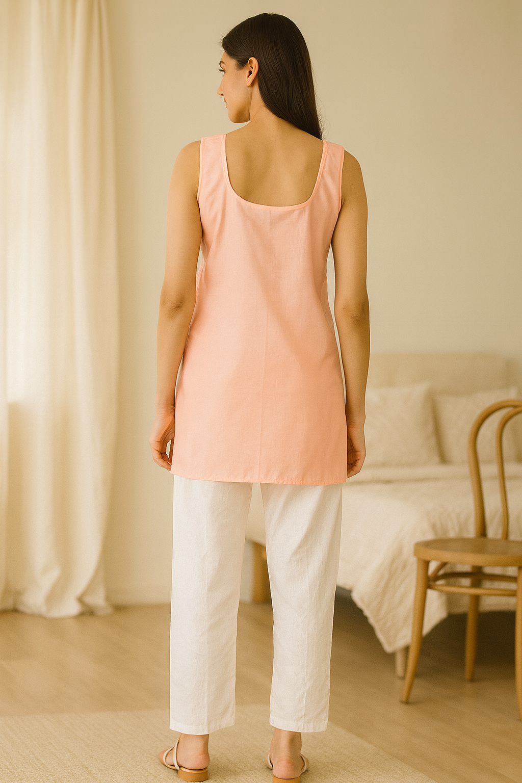 KurtiVerse Women’s Cotton Half Slip, 28-Inch Short Inner Slip with 9-Inch Side Slit