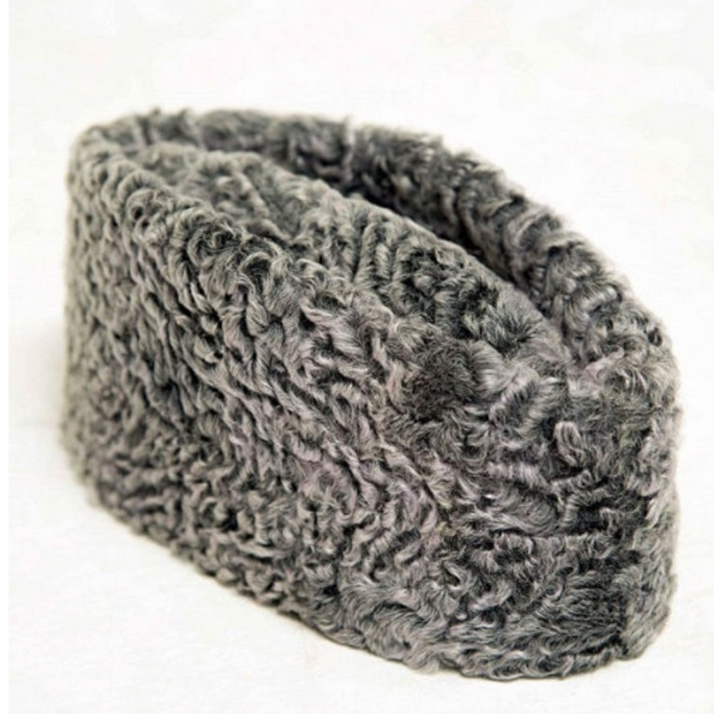 KURTIVERSE Black & Grey Karakuli Cap for Men Winter Original Fur Cap