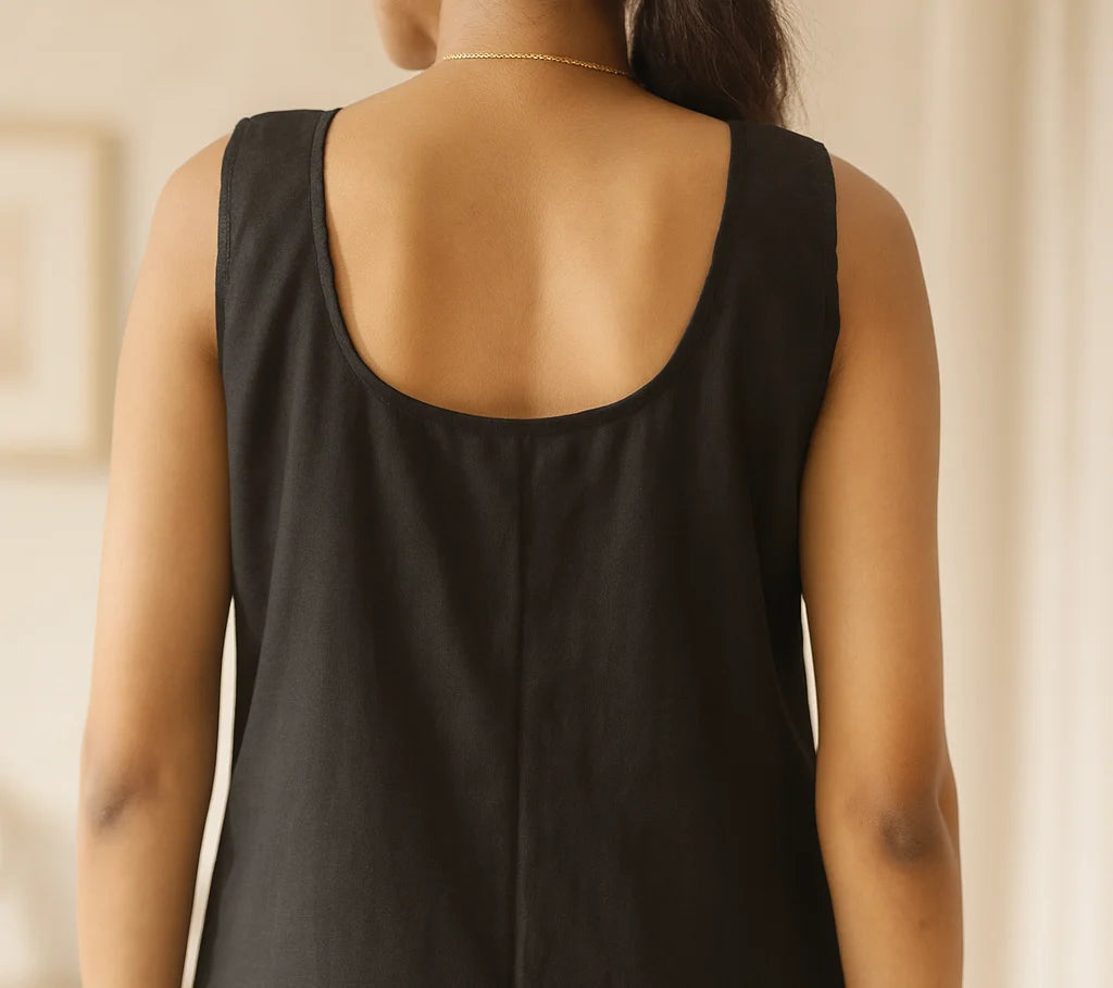 KURTIVERSE Women’s Poly Cotton Long Inner Slip Combo Pack of 2 with Side Slit | Grey & Black