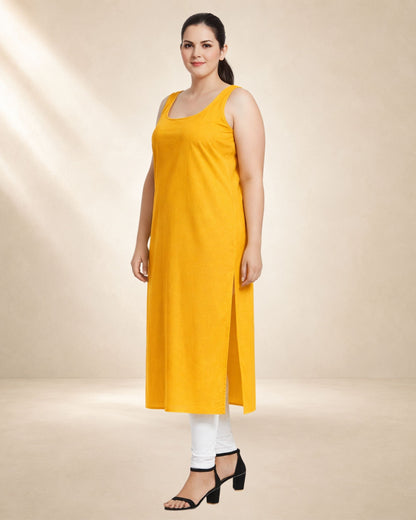 Women’s Plus Size Mustard Yellow 41-Inch Long Inner Slip – 4XL–7XL