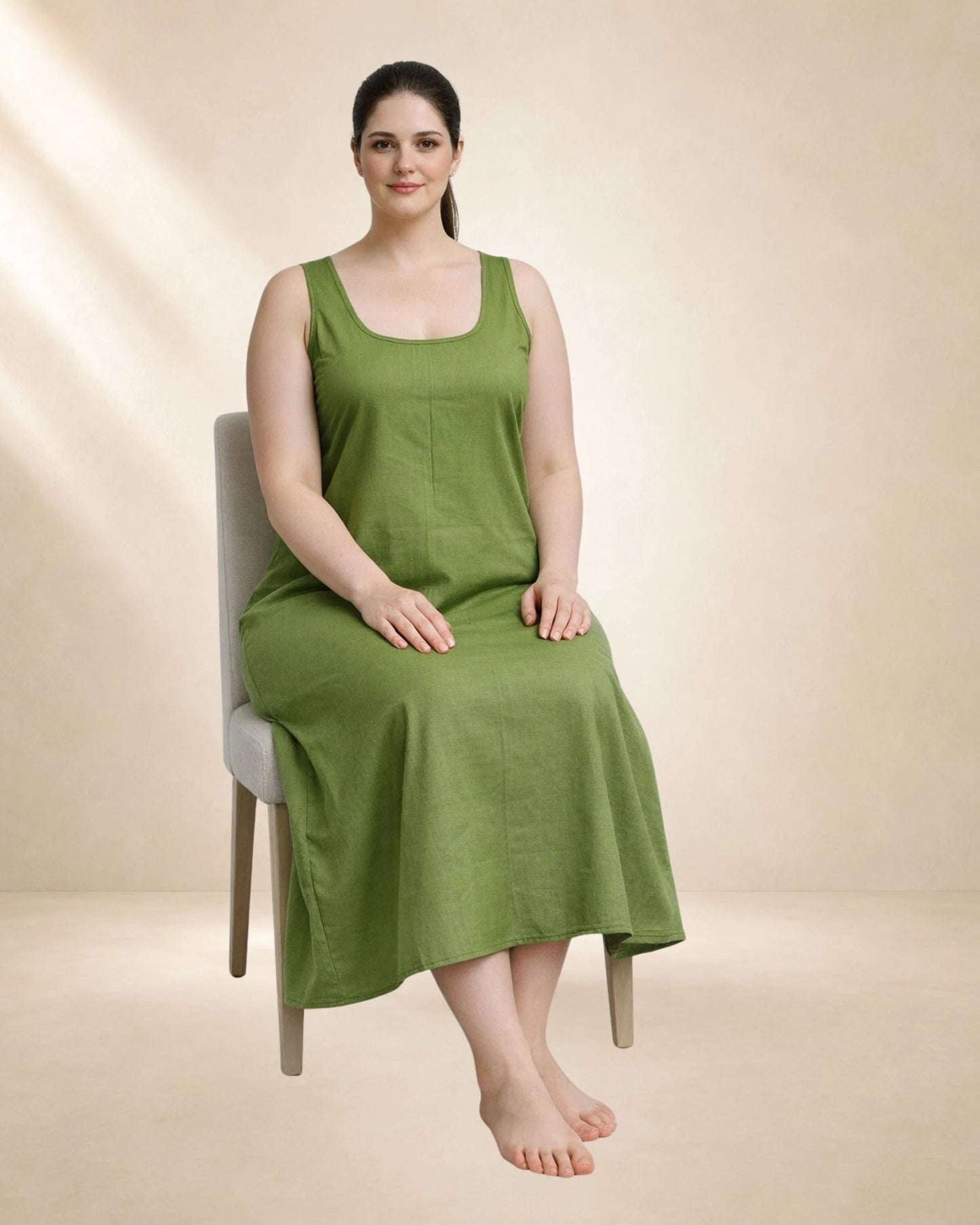 KURTIVERSE Plus Size Women Anarkali Green Inner Slip | Poly Cotton | 43 Inch Long