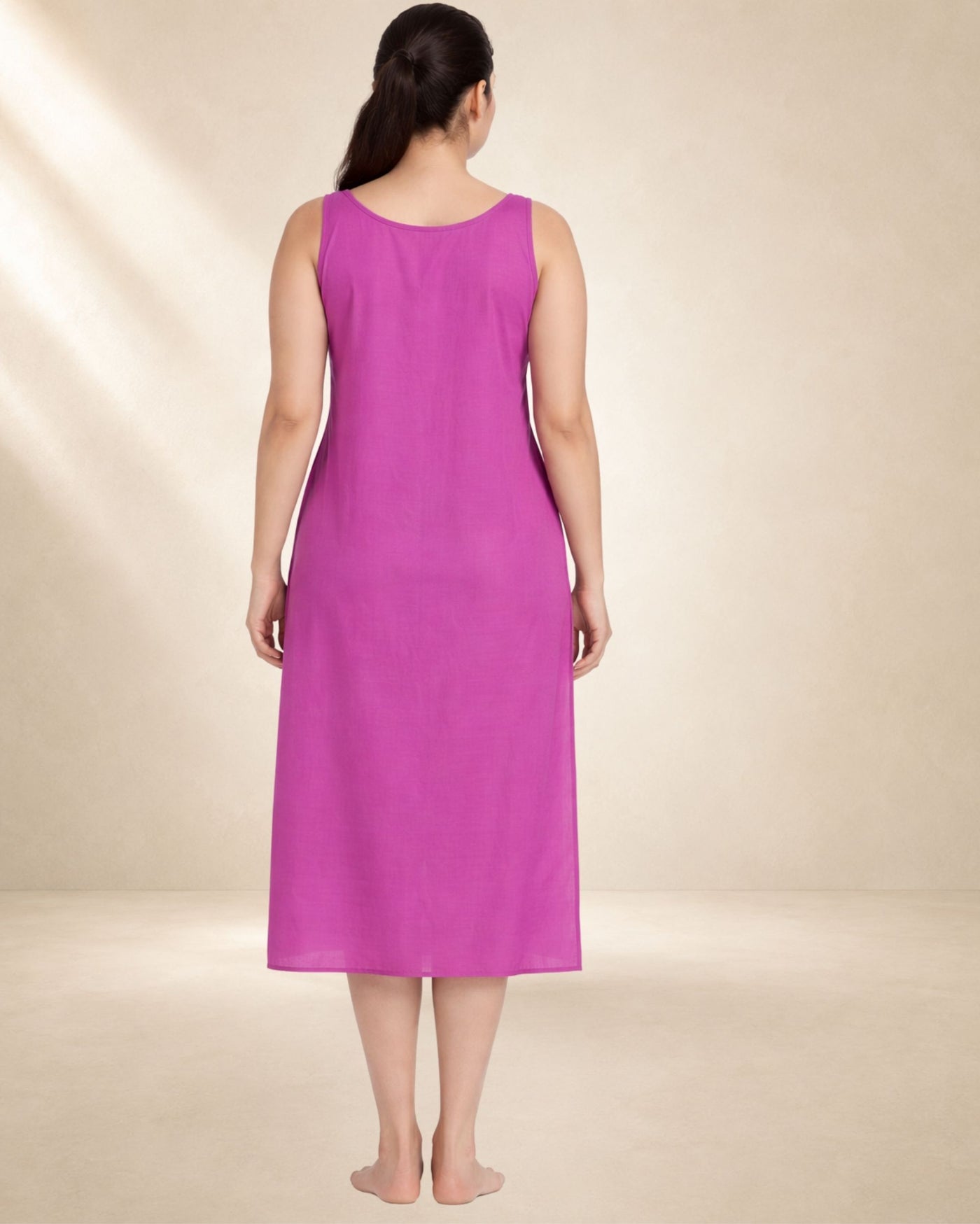 KURTIVERSE Women’s Poly Cotton Full-Length Inner Slip Magenta Pink Color | 41 Inch | Sizes 4XL–7XL