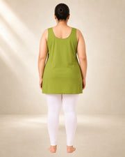 Kurtiverse Green Plus Size Poly Cotton Inner Slip for Women 28 Inch