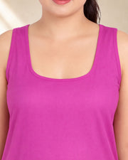 KURTIVERSE Women’s Poly Cotton Full-Length Inner Slip Magenta Pink Color | 41 Inch | Sizes 4XL–7XL