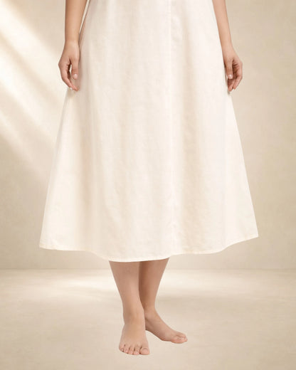 KURTIVERSE Plus Size Women Anarkali Cream Inner Slip | Poly Cotton | 43 Inch Long