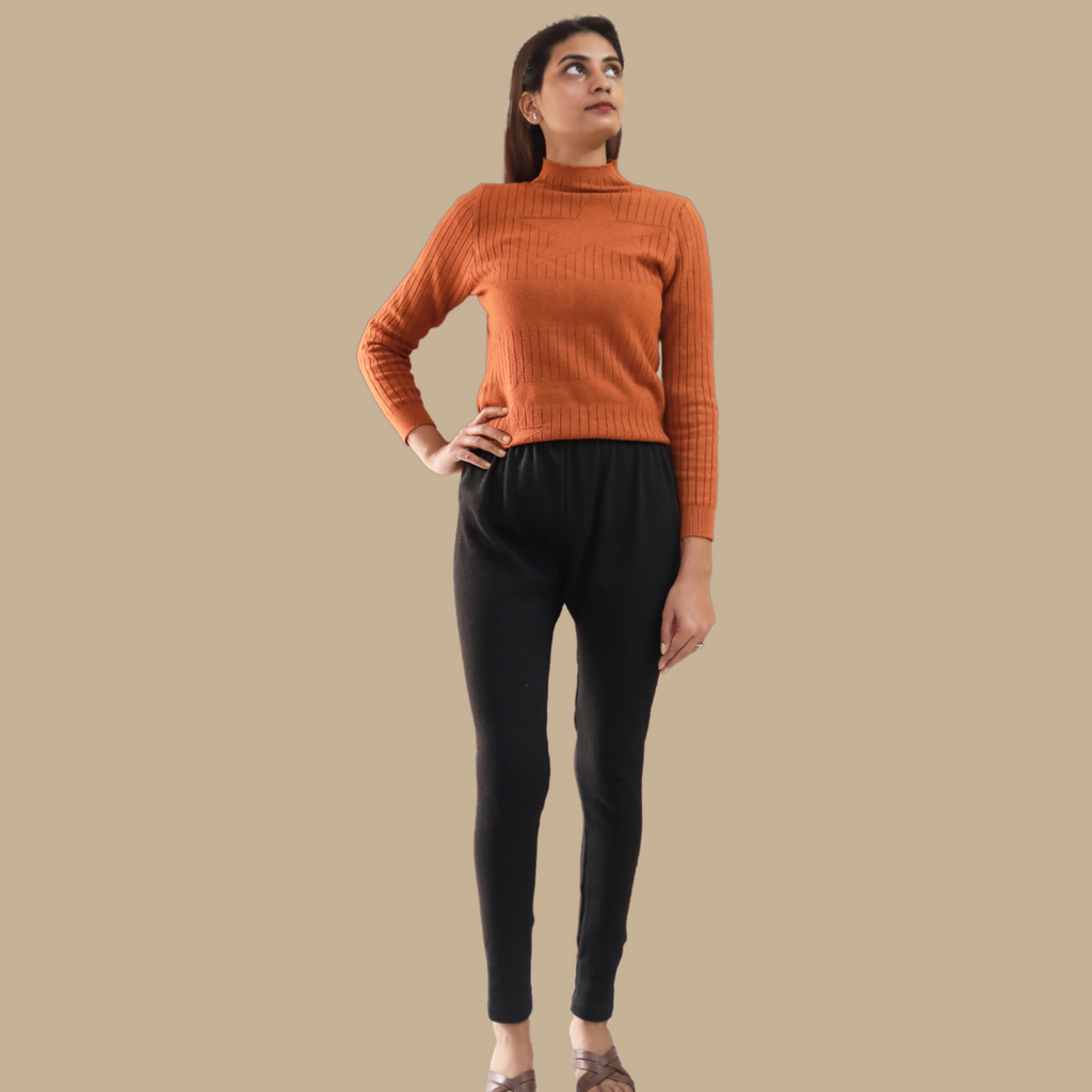 KURTIVERSE Plus Size Woolen Leggings, Winter Thermal Legging, 30-40 Inch Waist, Stretchable