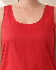 KURTIVERSE Women’s Poly Cotton Full-Length Inner Slip Red Color | 41 Inch | Sizes 4XL–7XL