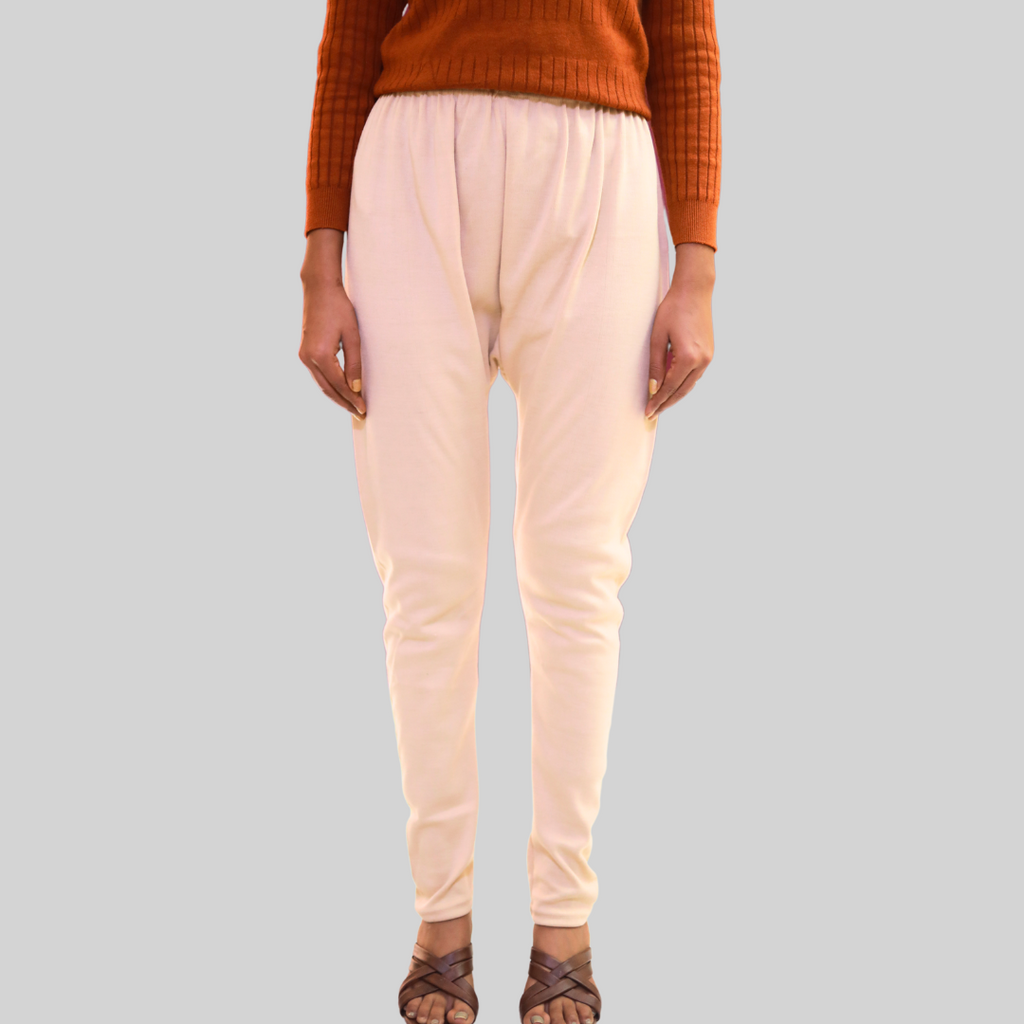 KURTIVERSE Beige Plus Size Woolen Leggings, Winter Thermal Legging, 30-40 Inch Waist, Stretchable