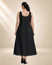 KURTIVERSE Plus Size Women Anarkali Black Inner Slip | Poly Cotton | 43 Inch Long
