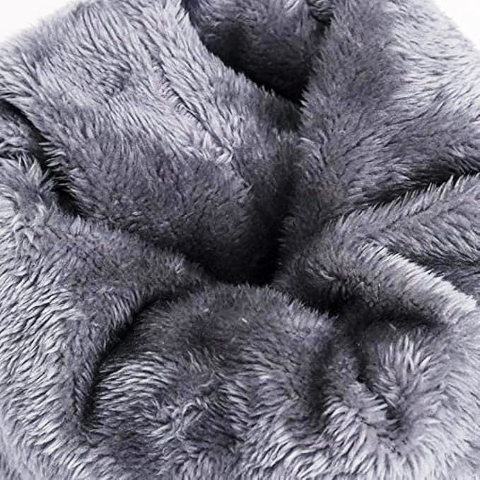 KURTIVERSE Grey & Blue Woolen Cap Neck Warmer Set Combo Pack Of 2