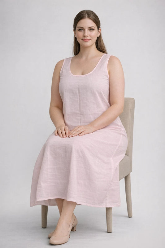 KURTIVERSE Plus Size Women Anarkali Pink Inner Slip | Poly Cotton | 43 Inch Long