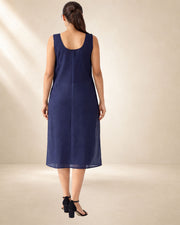 KURTIVERSE Women’s Poly Cotton Full-Length Inner Slip Navy Blue Color | 41 Inch | Sizes 4XL–7XL