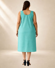 KURTIVERSE Women’s Poly Cotton Full-Length Inner Slip Ocean Blue Color | 41 Inch | Sizes 4XL–7XL