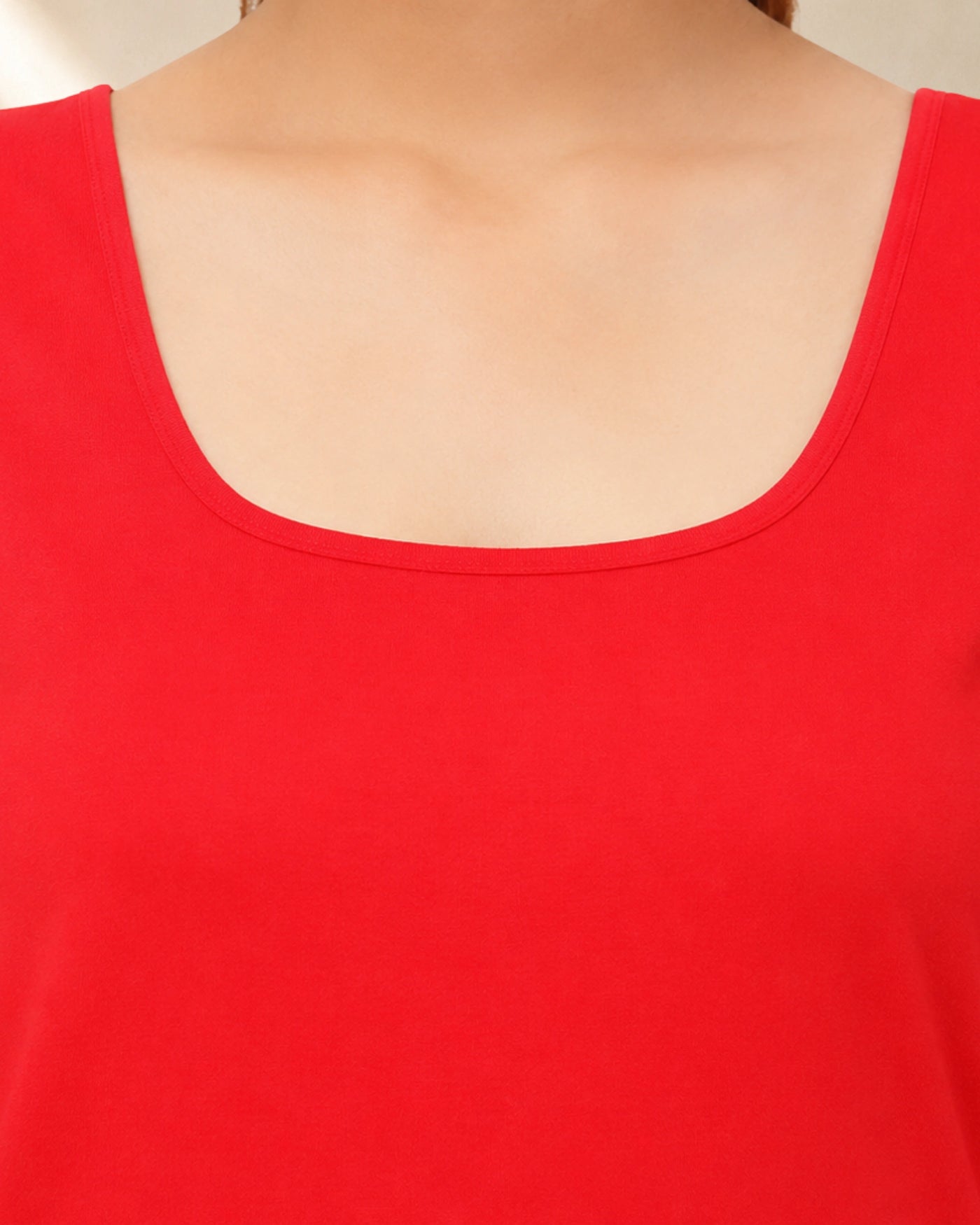 Kurtiverse Red Plus Size Poly Cotton Inner Slip for Women 28 Inch