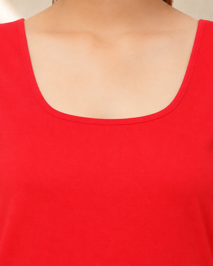Women’s Plus Size Red 28-Inch Short Inner Slip – 4XL–7XL