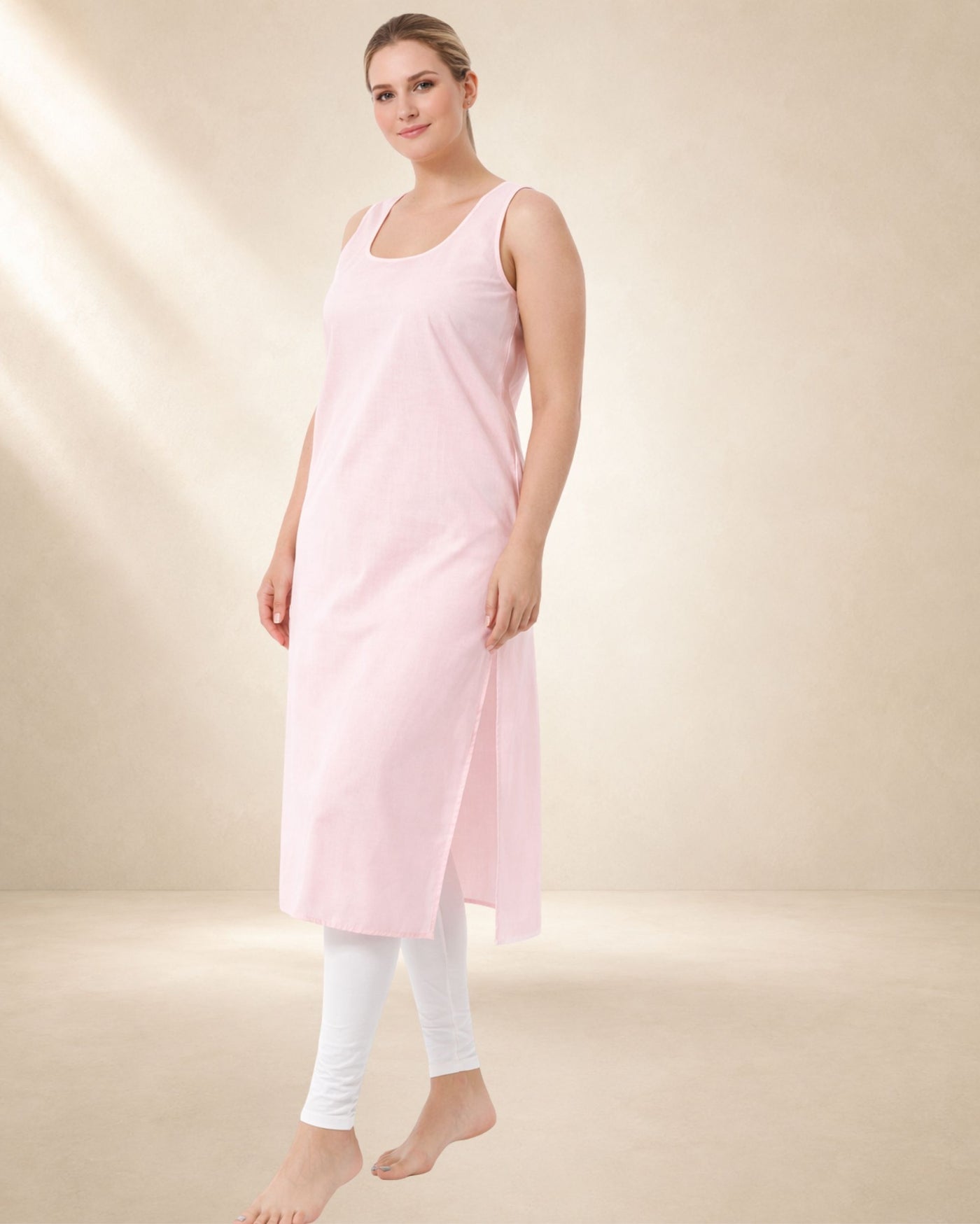 KURTIVERSE Women’s Poly Cotton Full-Length Inner Slip Pink Color | 41 Inch | Sizes 4XL–7XL