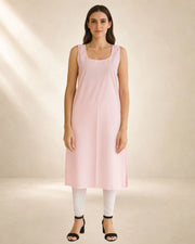 KURTIVERSE Women’s Poly Cotton Full-Length Inner Slip Pink Color | 41 Inch | Sizes S–3XL: