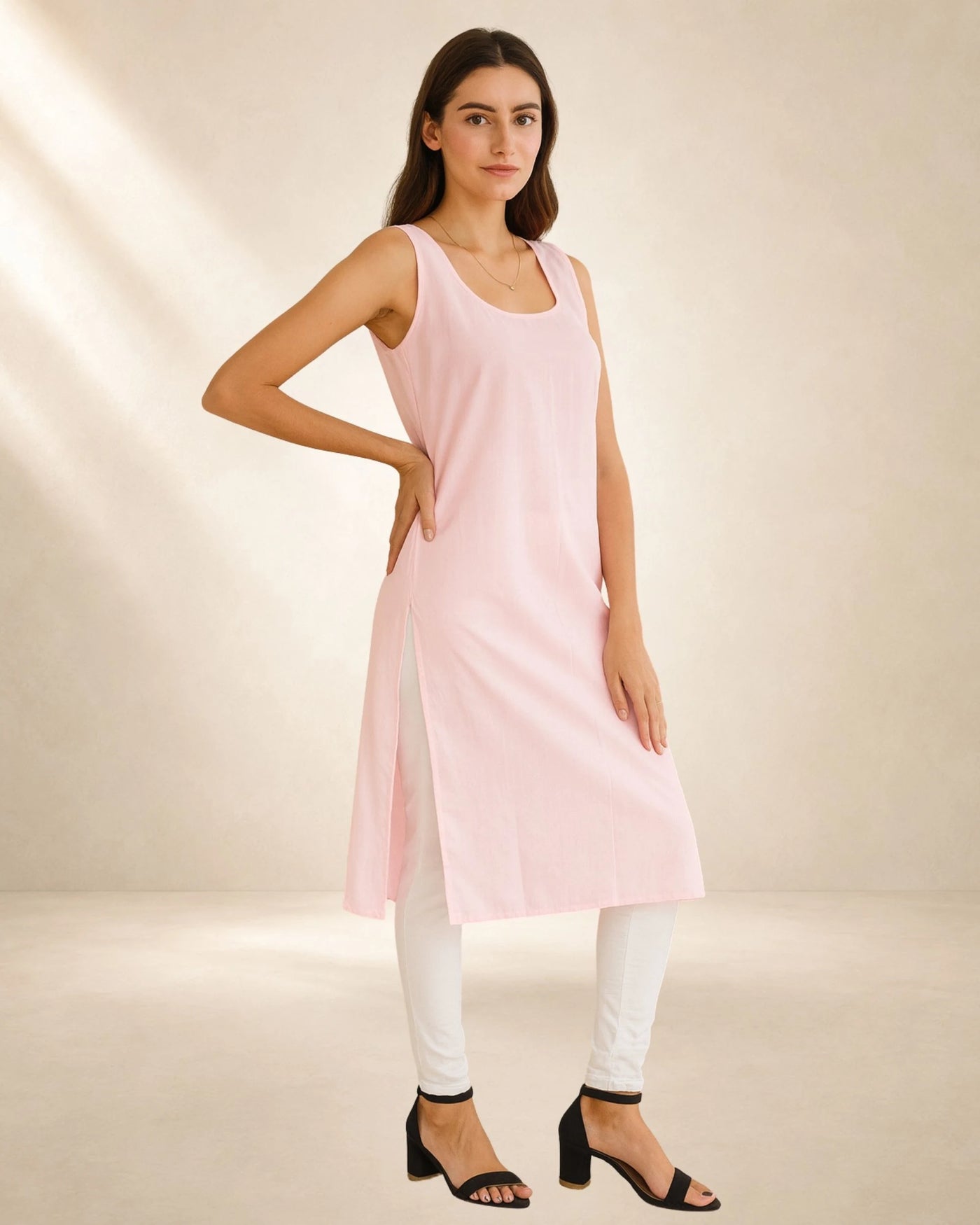 Kurtiverse Women Poly Cotton Long Inner Slip | Soft Full Length Inner Wear