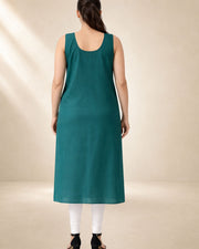 KURTIVERSE Women’s Poly Cotton Full-Length Inner Slip Bottle Green Color | 41 Inch | Sizes 4XL–7XL