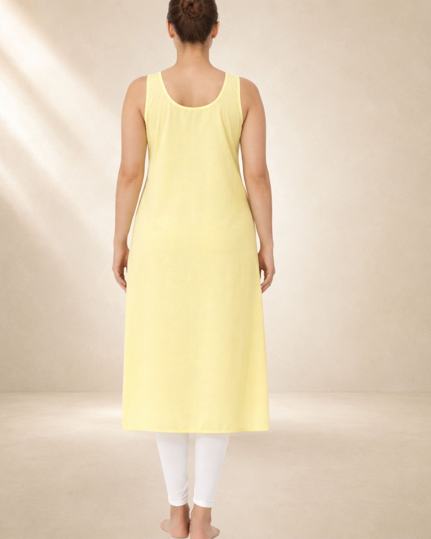 KURTIVERSE Women’s Poly Cotton Full-Length Inner Slip Fawn Yellow Color | 41 Inch | Sizes 4XL–7XL
