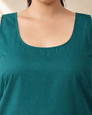 KURTIVERSE Women’s Poly Cotton Full-Length Inner Slip Bottle Green Color | 41 Inch | Sizes 4XL–7XL