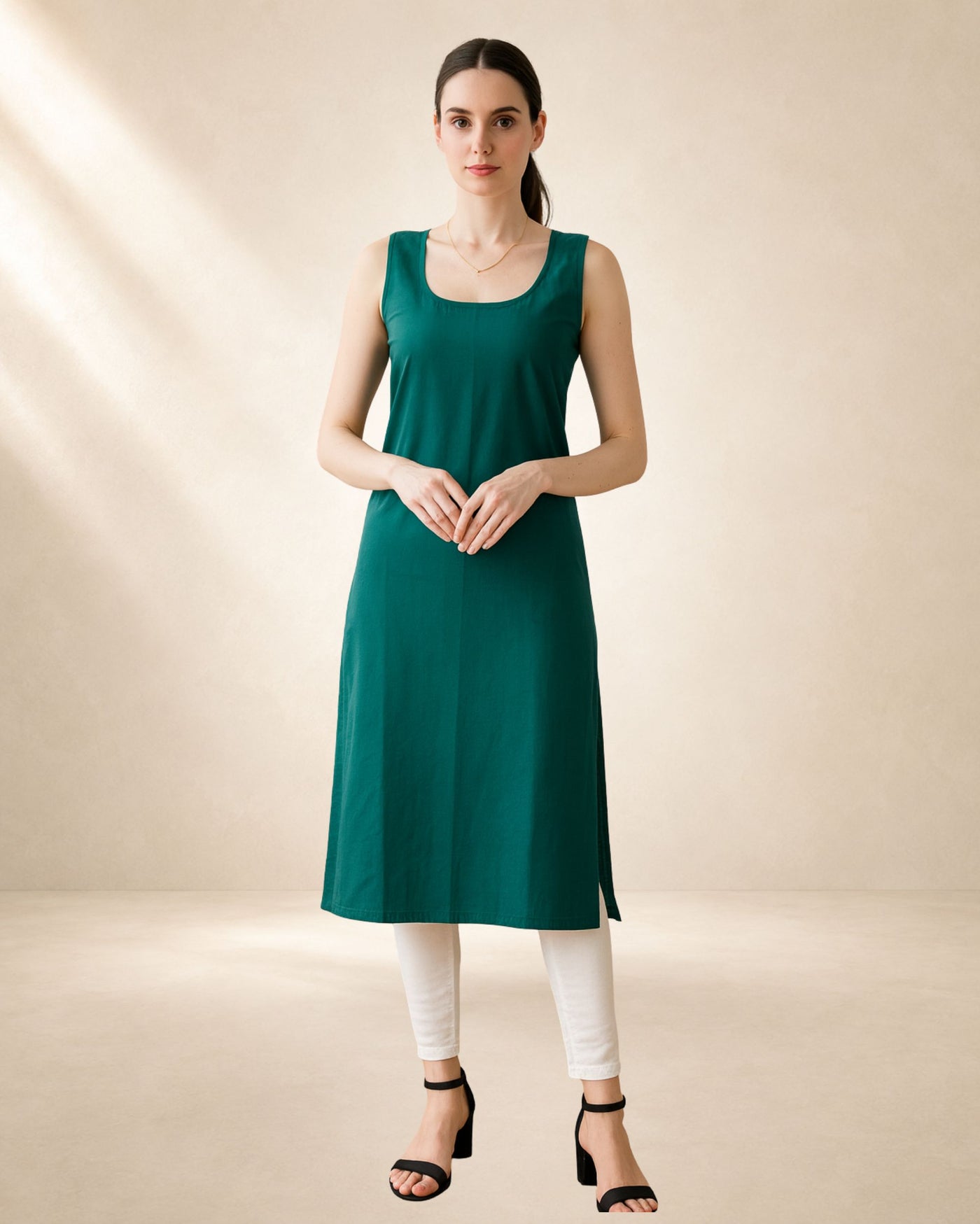 KURTIVERSE Women’s Poly Cotton Inner Slip | 41 Inch Full-Length | Sizes S–3XL