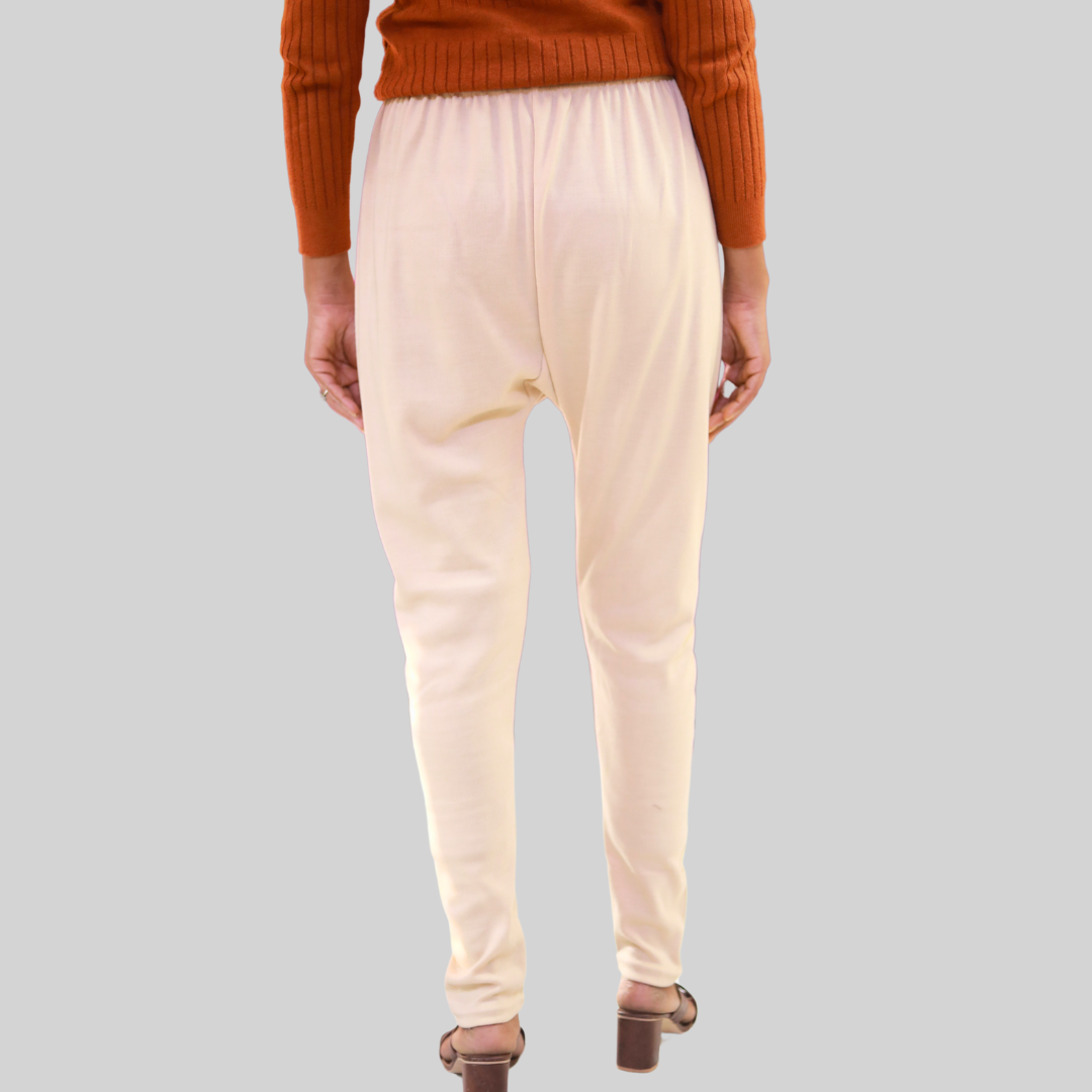 KURTIVERSE Beige Plus Size Woolen Leggings, Winter Thermal Legging, 30-40 Inch Waist, Stretchable