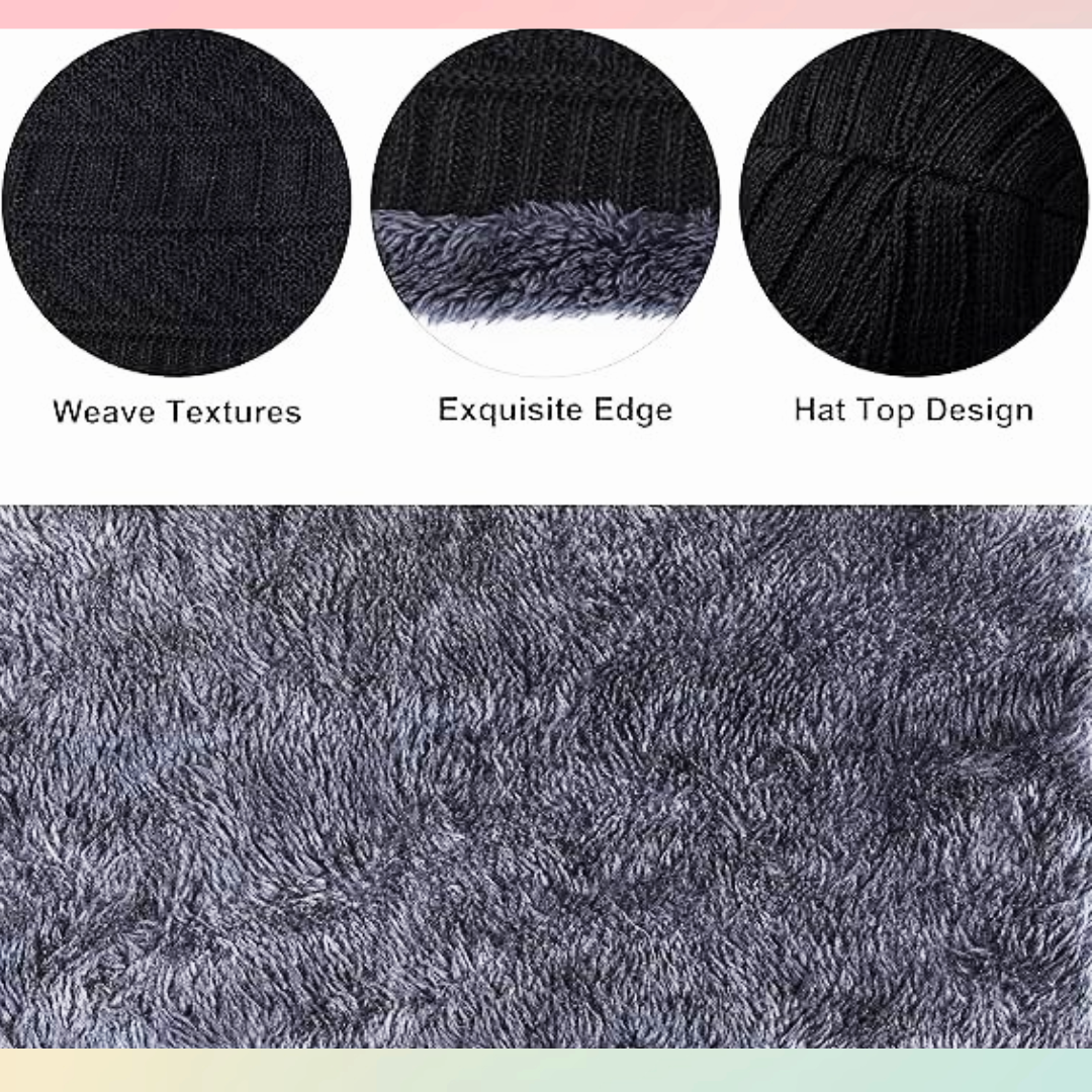 Red Winter Sports Cap & Muffler Set for Men & Women, Beanie Cap, 1 Set