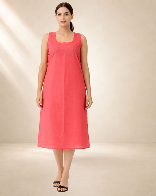 KURTIVERSE Carrot Red Plus Size Long Inner Slip for Women | 41 Inch | 4XL–7XL