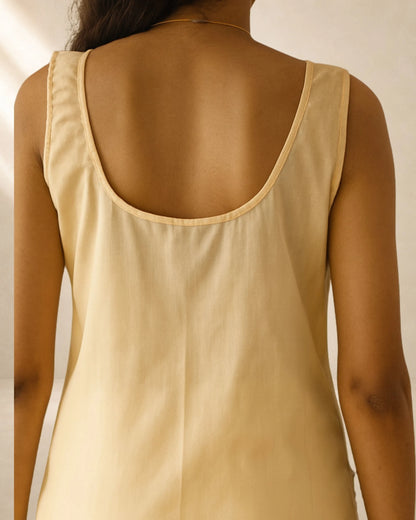 Women’s 41-Inch Long Inner Slip Combo – Beige & White (Pack of 2)
