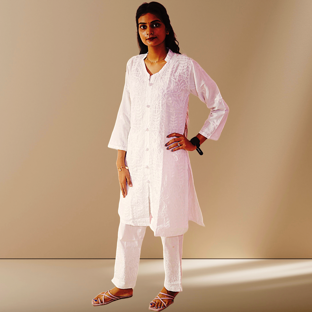 KurtiVerse White & Bottle Green Button Kurti Combo Pack Of 2