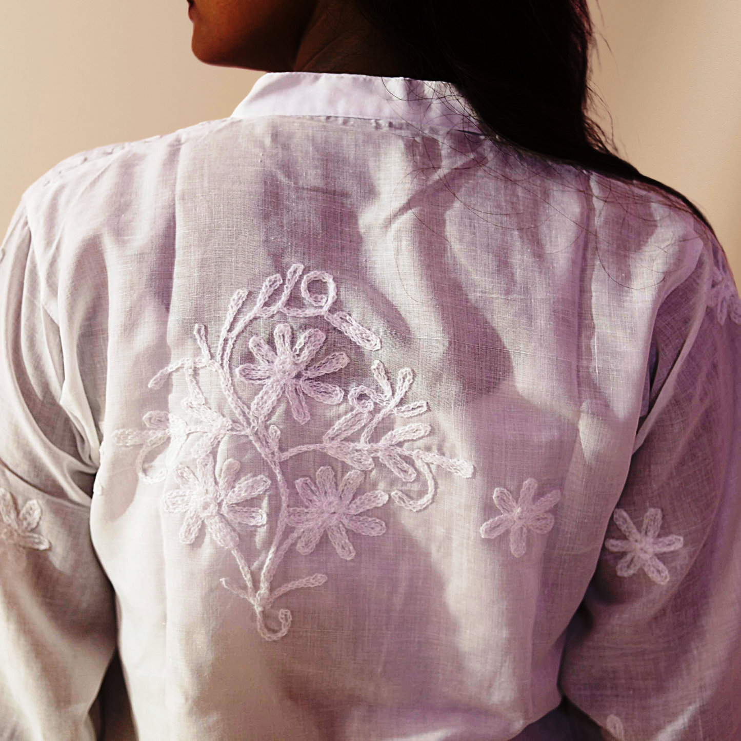 KurtiVerse White Button Cotton Kurti for Women