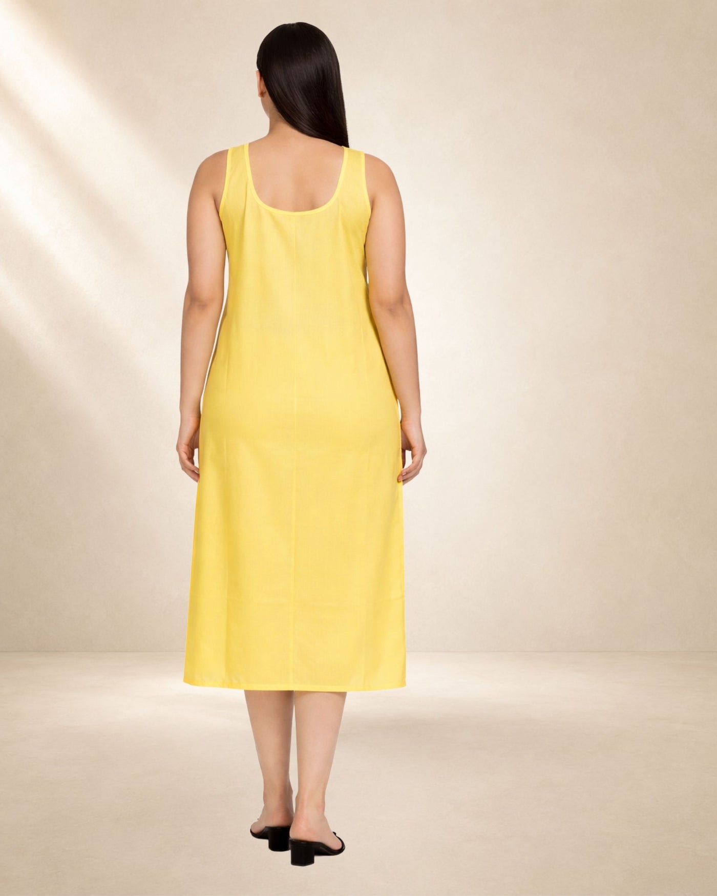 KURTIVERSE Women’s Poly Cotton Full-Length Inner Slip Yellow Color | 41 Inch | Sizes 4XL–7XL