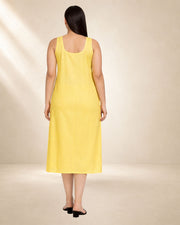 KURTIVERSE Women’s Poly Cotton Full-Length Inner Slip Yellow Color | 41 Inch | Sizes 4XL–7XL