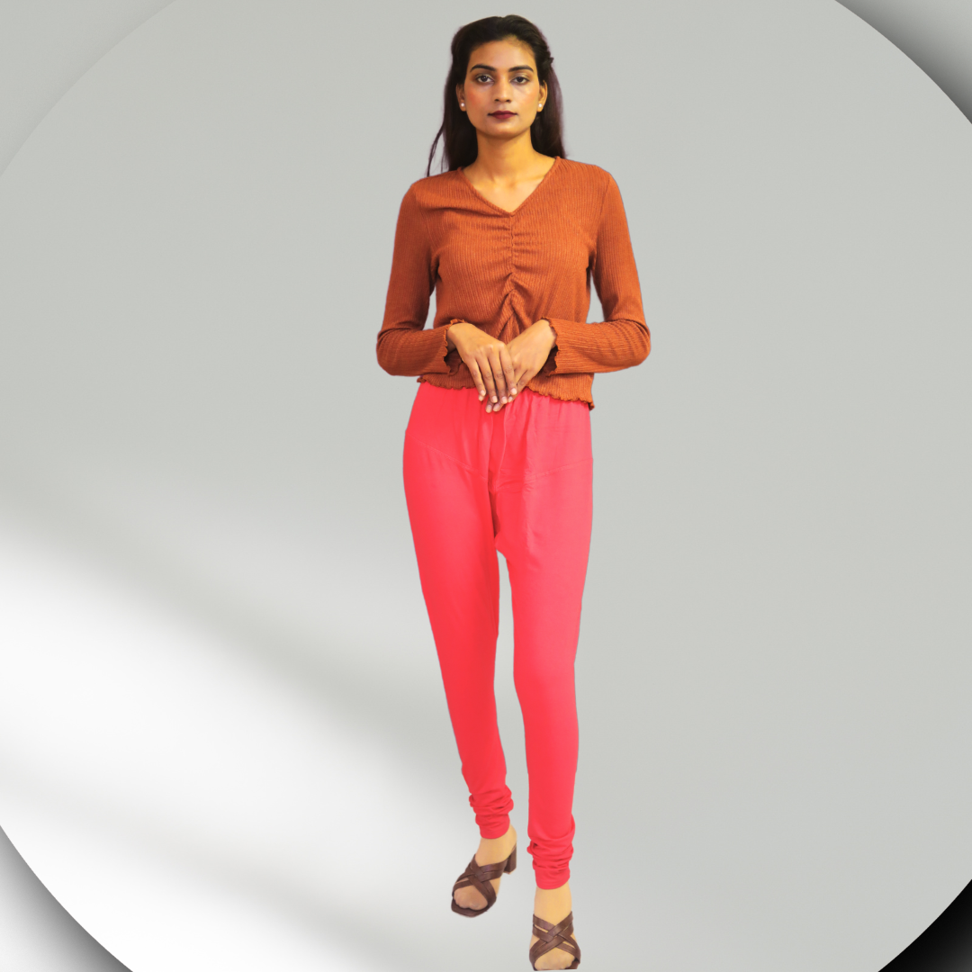 KURTIVERSE Cotton Leggings for Women Free Size Waist -30 to 40 Inch